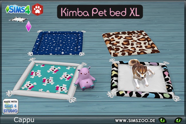 Sims 4 Kimba Pet bed XL by Cappu at Blacky’s Sims Zoo