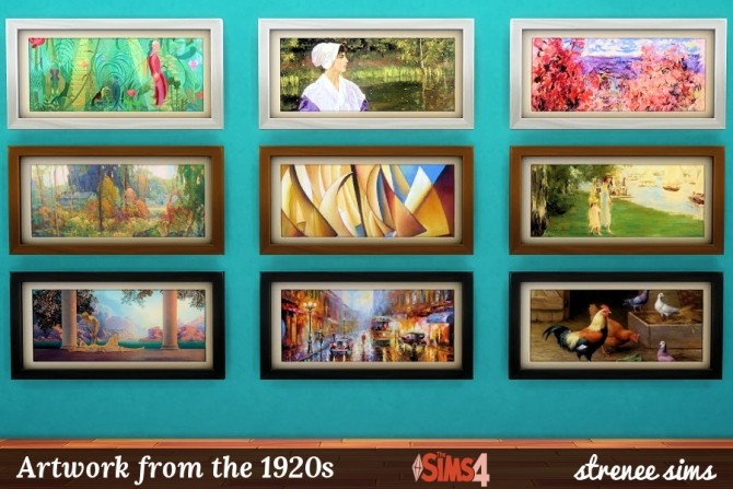 Sims 4 Art Series Artwork from the 1920  1940s at Strenee Sims