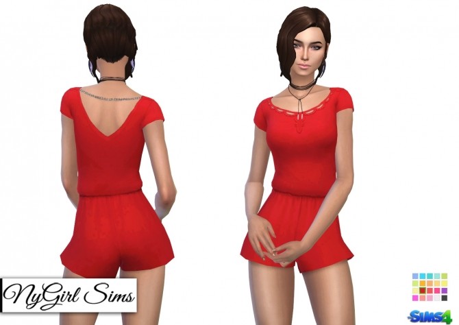 Sims 4 Romper with Open Back and Chain at NyGirl Sims