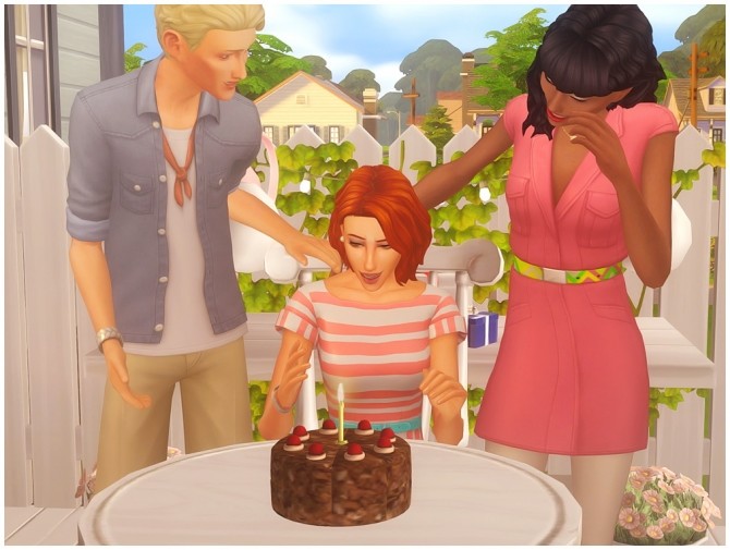 Sims 4 Small pose pack and chocolate birthday cake at Josie Simblr