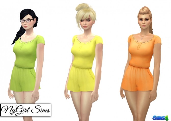 Sims 4 Romper with Open Back and Chain at NyGirl Sims
