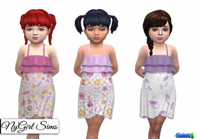 Sims 4 Ruffle Top Printed Sundress at NyGirl Sims