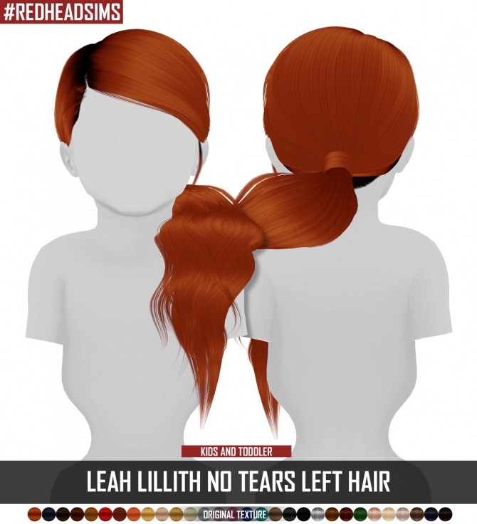 Sims 4 LEAH LILLITH NO TEARS LEFT HAIR KIDS AND TODDLER VERSION at REDHEADSIMS