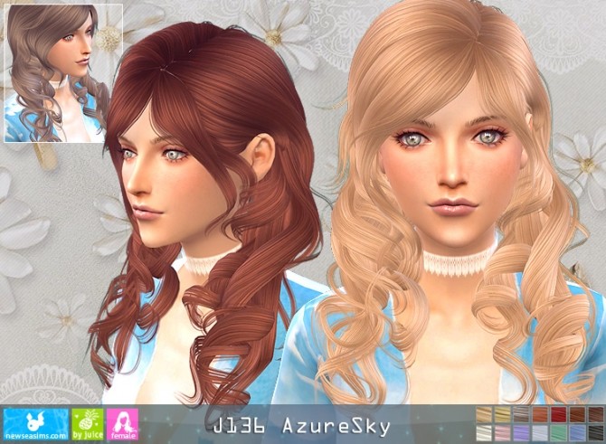 Sims 4 J136 AzureSky hair (P) at Newsea Sims 4