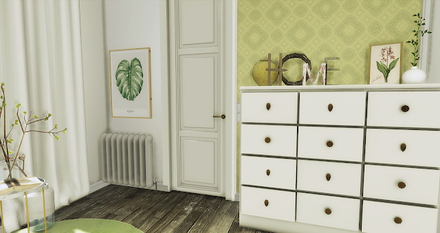 Sims 4 Green Nature Apartment Room at Liney Sims