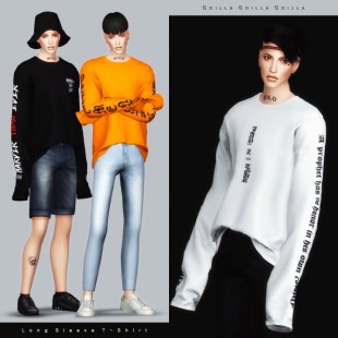 Long Sleeve T-Shirt at Gorilla » Sims 4 Updates