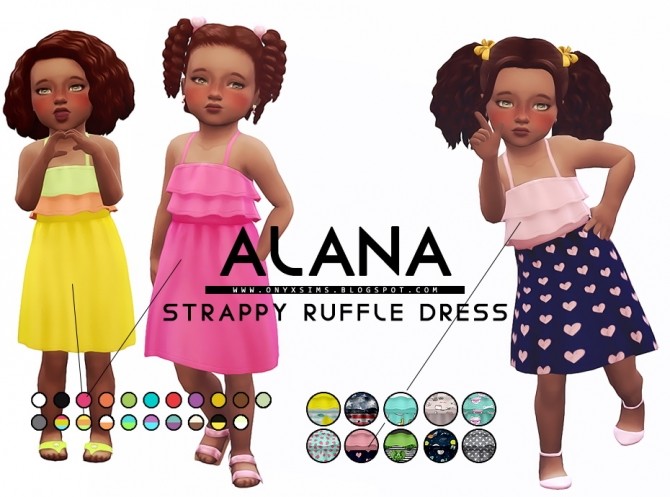 Sims 4 Alana Strappy Ruffly Dress at Onyx Sims