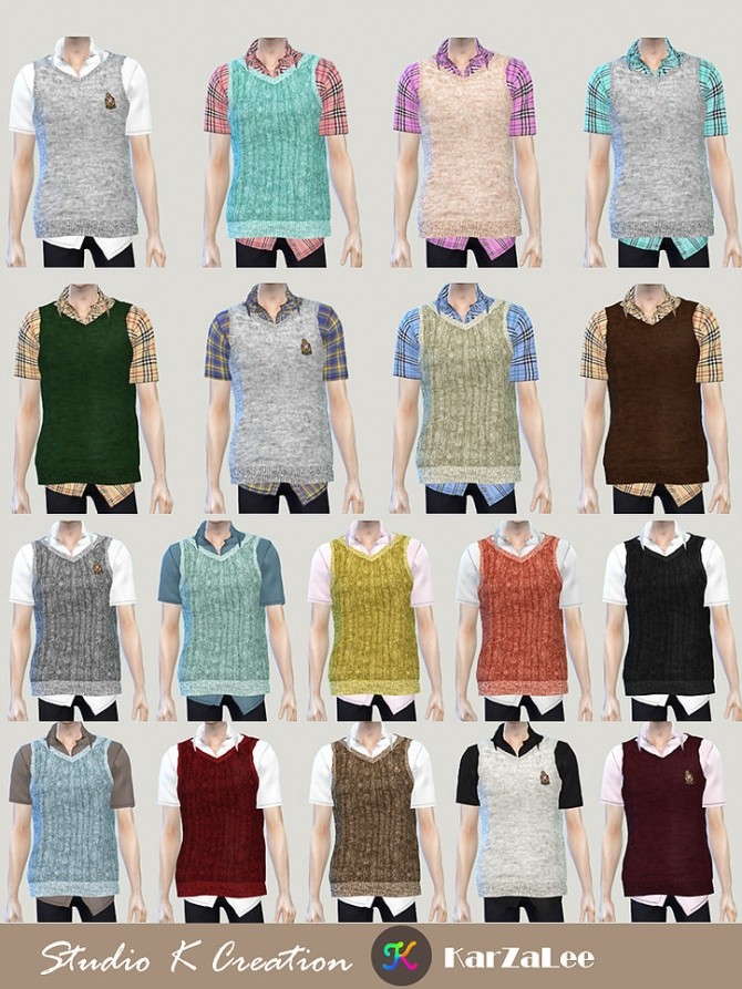 Sims 4 Giruto 58 Knitted Vest shirt at Studio K Creation