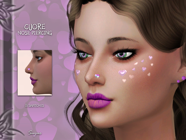 Sims 4 Cuore Nose Piercing by Suzue at TSR
