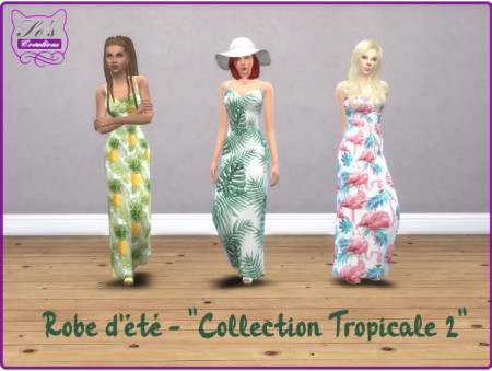 Tropical collection 2 summer dress by Sophie Stiquet at Sims 4 Fr