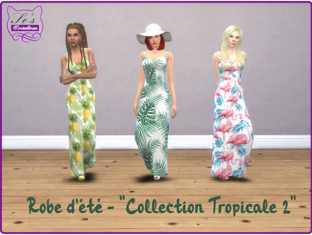Sims 4 Tropical collection 2 summer dress by Sophie Stiquet at Sims 4 Fr