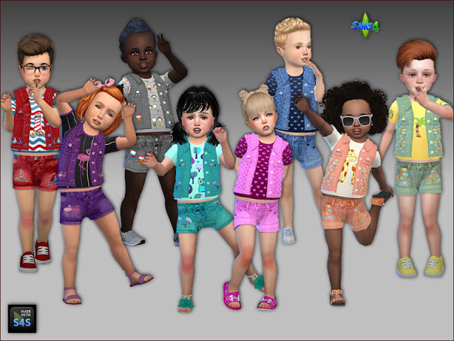Sims 4 Summer clothing for toddlers by Mabra at Arte Della Vita