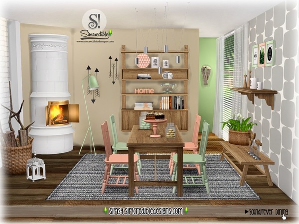 Sims 4 ScandiFever Dining room by SIMcredible at TSR