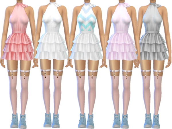 Sims 4 Super Cute Ruffled Dress by Wicked Kittie at TSR