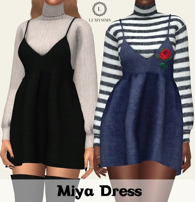 Sims 4 Miya Dress at Lumy Sims
