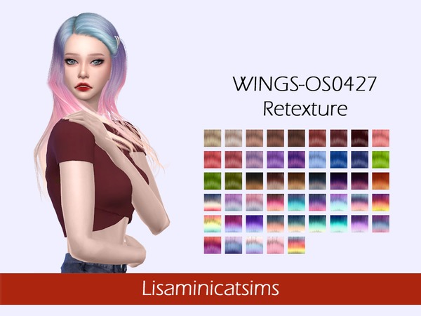 Sims 4 LMCS WINGS OS0427 Hair Retexture by Lisaminicatsims at TSR