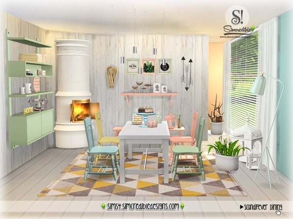 Sims 4 ScandiFever Dining room by SIMcredible at TSR