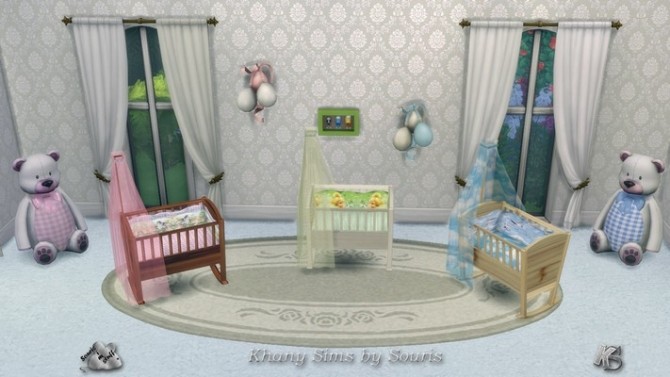 Sims 4 Pretty CAMPAGNE cribs by Souris at Khany Sims