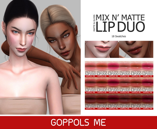Sims 4 GPME MIX N’ MATTE LIP DUO at GOPPOLS Me