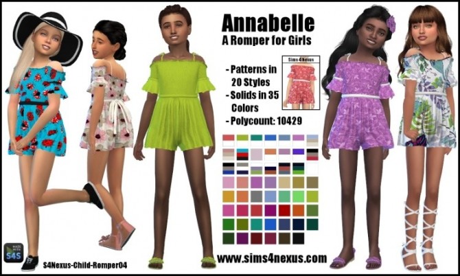 Sims 4 Annabelle romper by SamanthaGump at Sims 4 Nexus