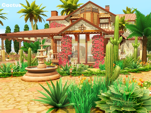 Sims 4 Cactus house by Pralinesims at TSR