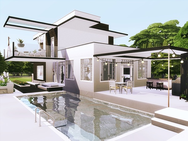 Sims 4 Dalia modern home by marychabb at TSR
