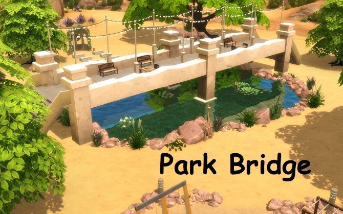 Sims 4 Park Bridge For Your Lots by fire2icewitch at Mod The Sims