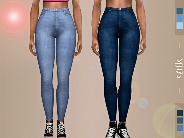 Sims 4 Titus High Waist Skinny Jeans by Margeh 75 at TSR