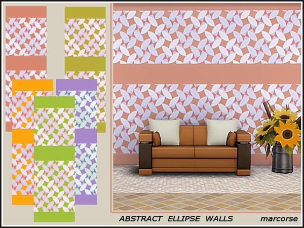 Sims 4 Abstract Ellipse Walls by marcorse at TSR