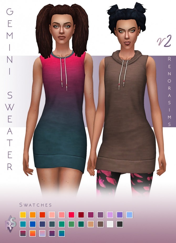 Sims 4 Gemini sweater at RENORASIMS