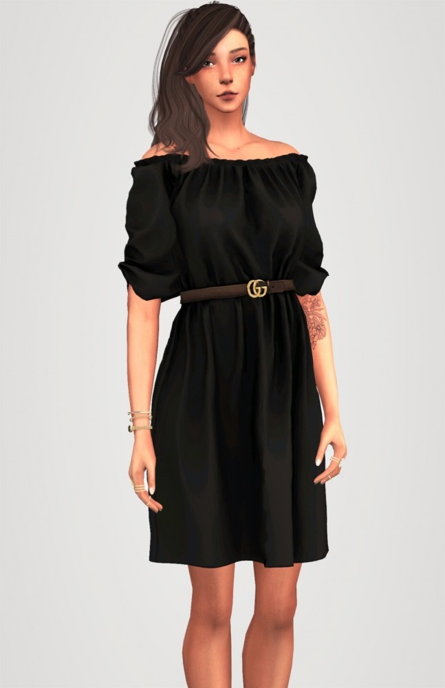 Sims 4 Dress with belt at Elliesimple