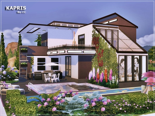 Sims 4 Kapris modern home by marychabb at TSR