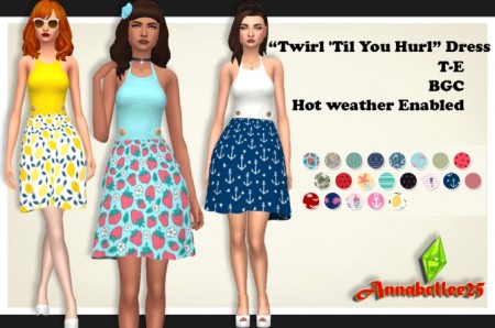 Twirl ‘Til You Hurl Dress by Annabellee25 at SimsWorkshop