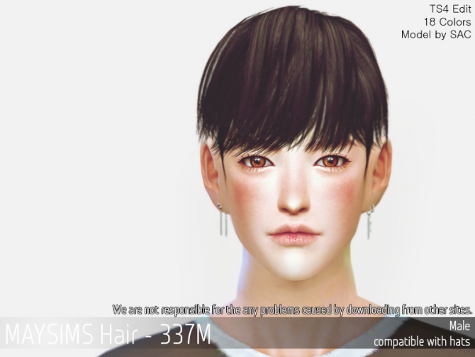 Hair 337M at May Sims » Sims 4 Updates