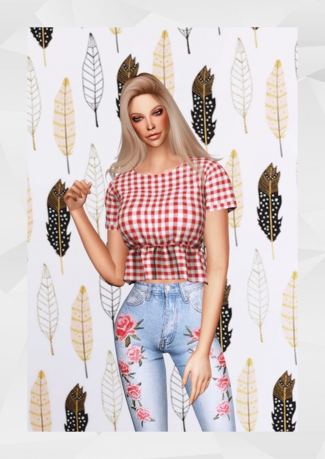 Sims 4 Gingham Cropped Top at Gorilla