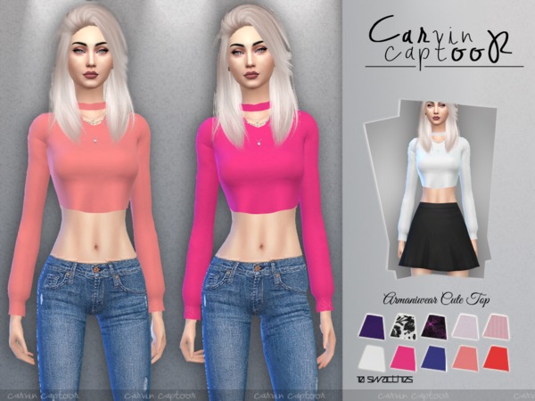 Sims 4 Cute Top by carvin captoor at TSR