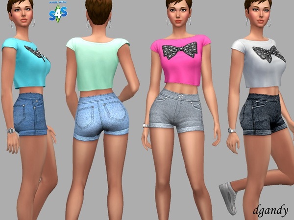 Sims 4 Alisha shorts by dgandy at TSR