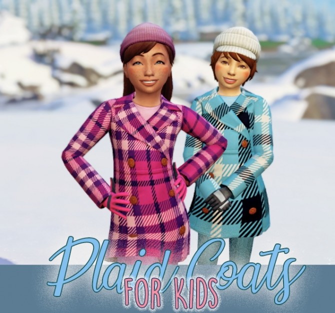 Sims 4 Plaid coats for kids at Miss Ruby Bird