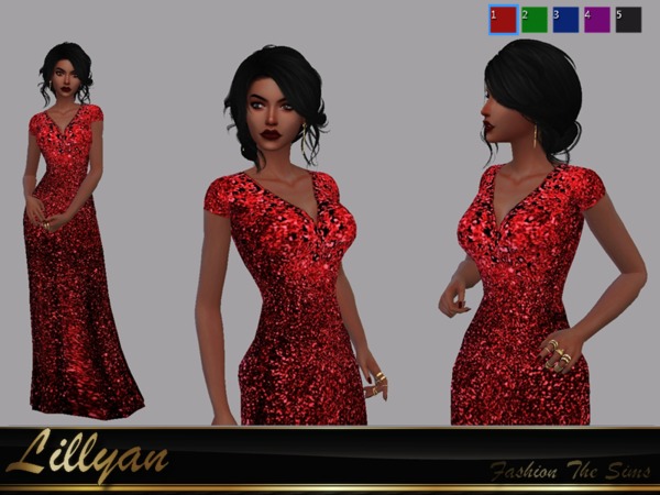 Sims 4 Dress KARLIE recolor by LYLLYAN at TSR