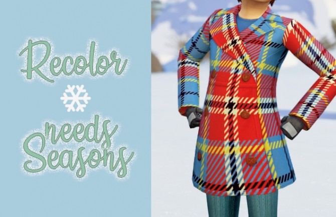 Sims 4 Plaid coats for kids at Miss Ruby Bird