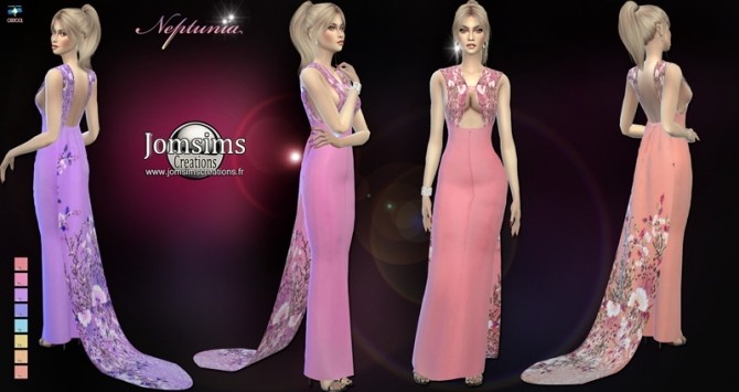 Sims 4 Neptunia dress at Jomsims Creations