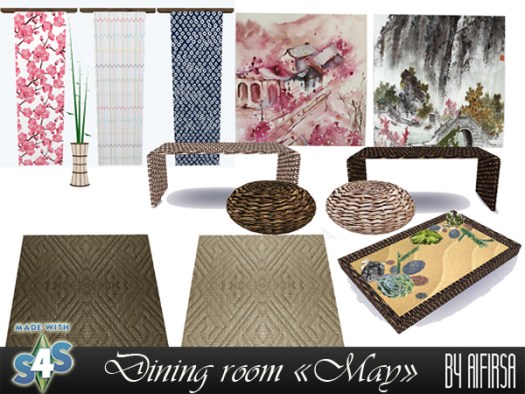 Sims 4 May dining room at Aifirsa