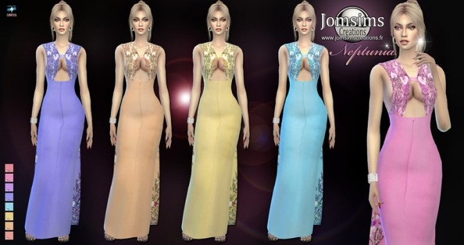 Sims 4 Neptunia dress at Jomsims Creations