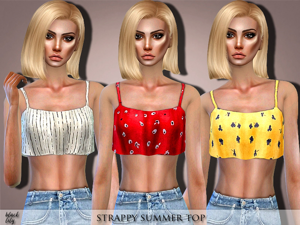 Sims 4 Strappy Summer Top by Black Lily at TSR