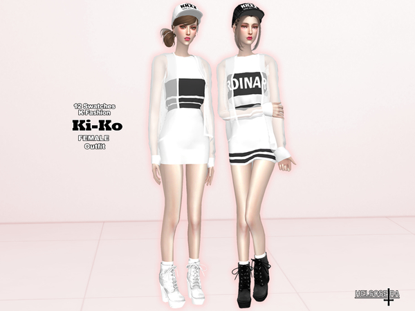 Sims 4 KIKO See through jacket n dress by Helsoseira at TSR