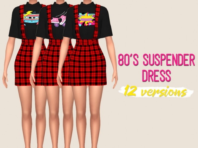 Sims 4 80s suspender dress at Midnightskysims