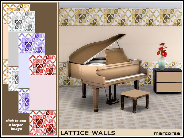 Sims 4 Lattice Walls by marcorse at TSR