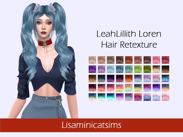 Sims 4 LMCS LeahLillith Loren Hair Retexture by Lisaminicatsims at TSR
