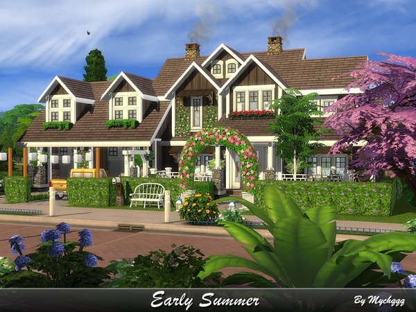 Sims 4 Early Summer house by MychQQQ at TSR