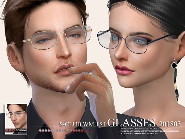 Sims 4 Glasses FM 201803 by S Club WM at TSR
